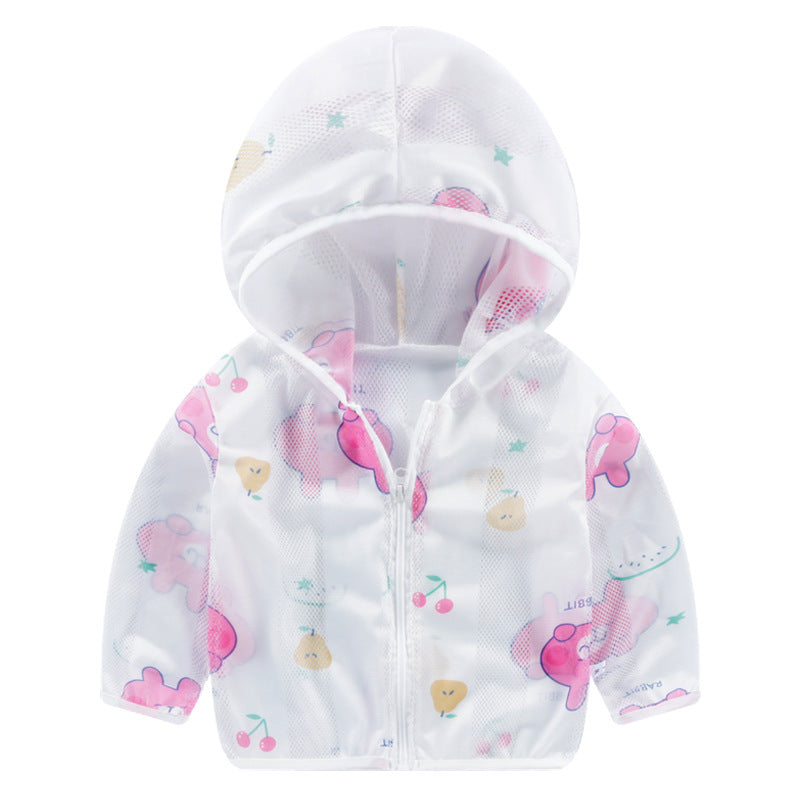 Summer kids sun protection clothing baby sun protection clothing outdoor breathable light air-conditioned clothing hooded outwear children's clothing skin clothing