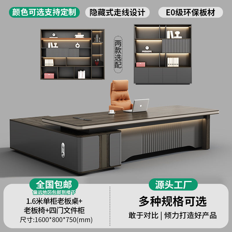 Saint-li executive desk - premium lacquer finish, minimalist chic, luxury ceo office desk and chair set for general managers