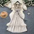 Qianjin wind sleeveless casualcasualdress women's summer high waist a-line skirt waist slimming lookwork clothingelegantclassy sense