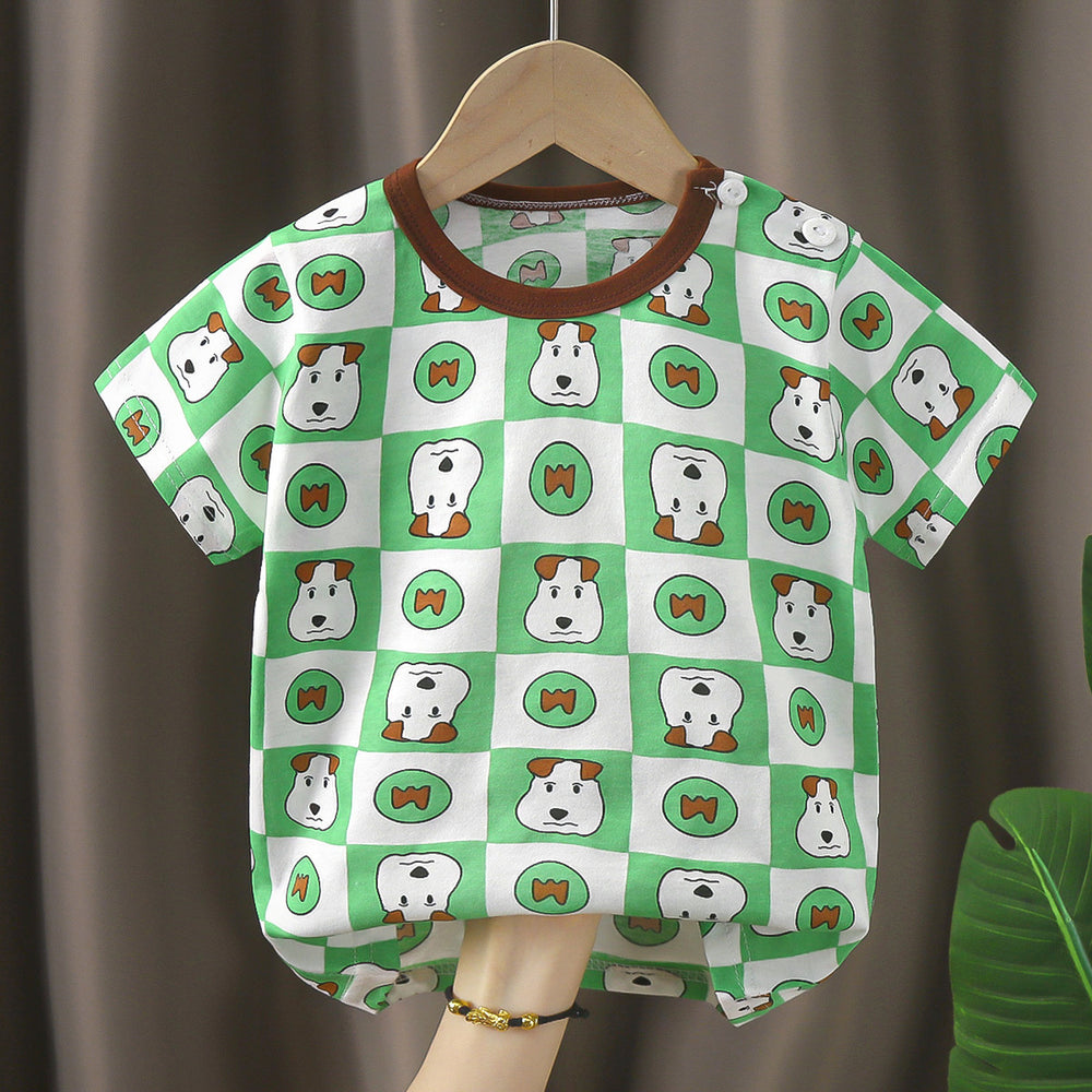 Kids' summer : pure cotton t-shirts for boys and girls - boys' tops, girls' crew neck short-sleeve tees, baby cartoon short-sleeves