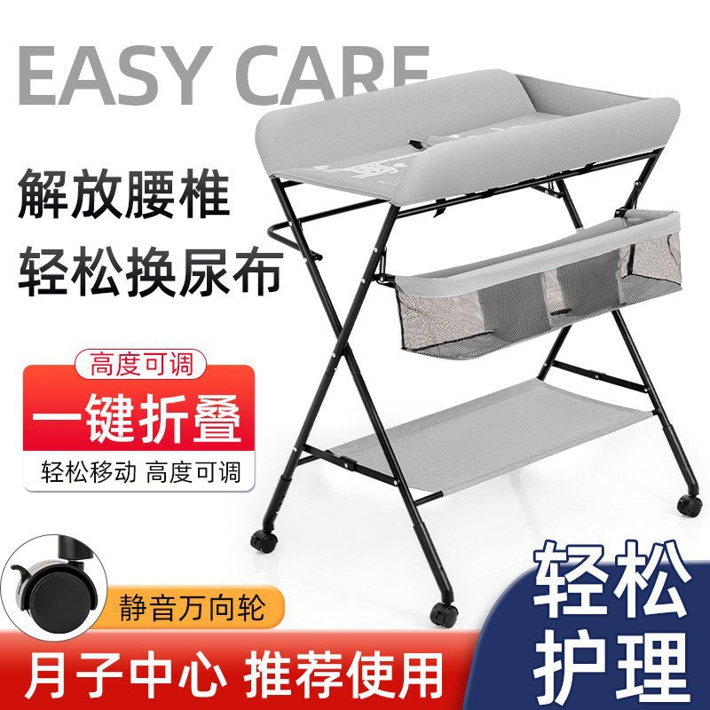Diaper changing table - portable, multifunctional, foldable baby care station for newborns - bathing, diaper changing, and massage