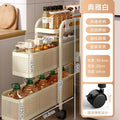 Narrow gap storage shelf stainless steel cart kitchen refrigerator narrow space organizer mobile bathroom storage cabinet