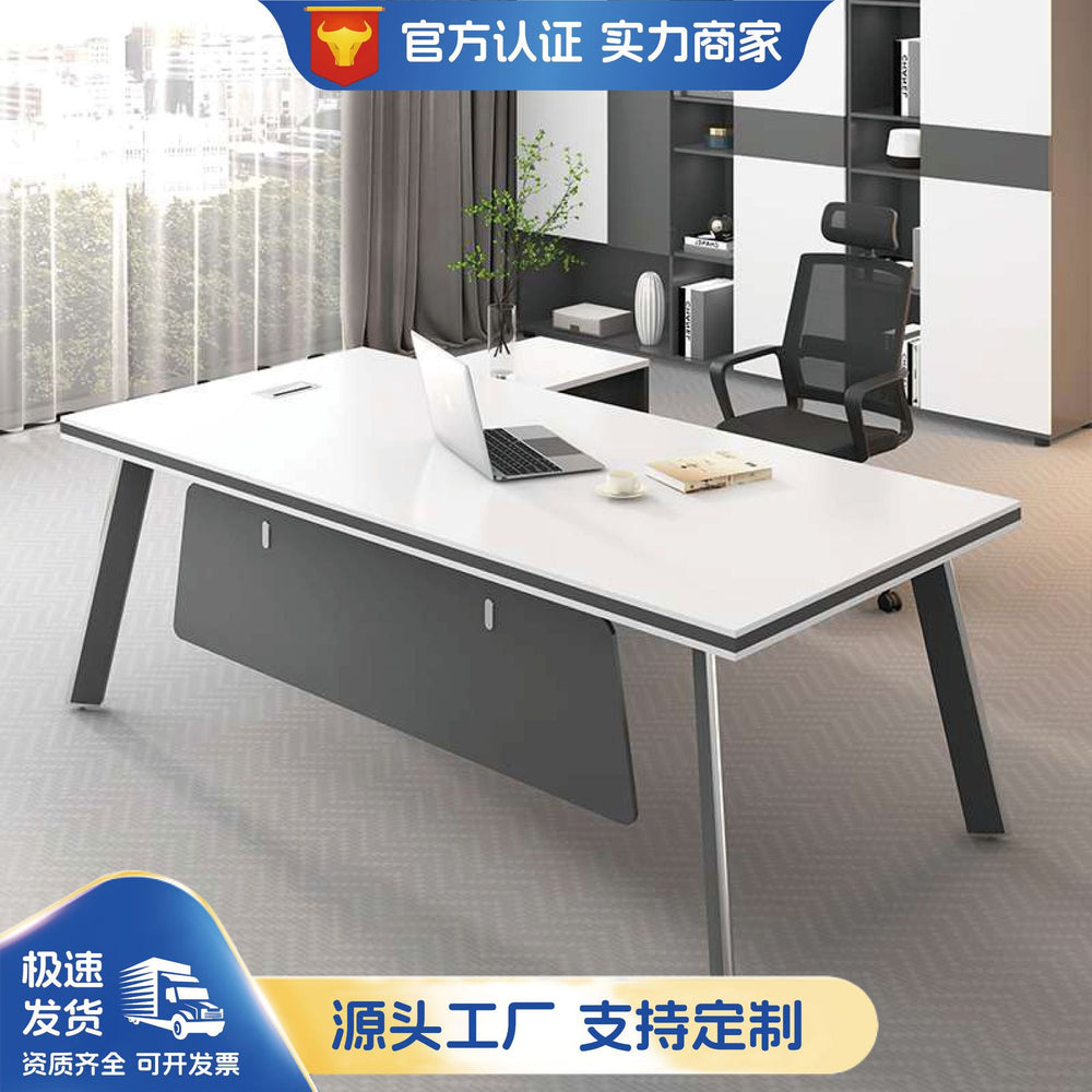 Customizable executive desk set - manager, ceo, chairman office - boss, finance director desk and chair combination - minimalist office, executive desk