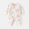 Babibele quilted romper - lightweight cotton, seamless bodysuit, autumn/winter pure cotton newborn butterfly outfit, baby crawling suit
