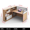Modern minimalist office desk and chair set - double/6-seat workstation for office use