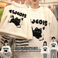 Girls' autumn/winter kitten print half-fleece pajamas -  new kids' style, wearable outdoors, fleece-lined loungewear set, warm