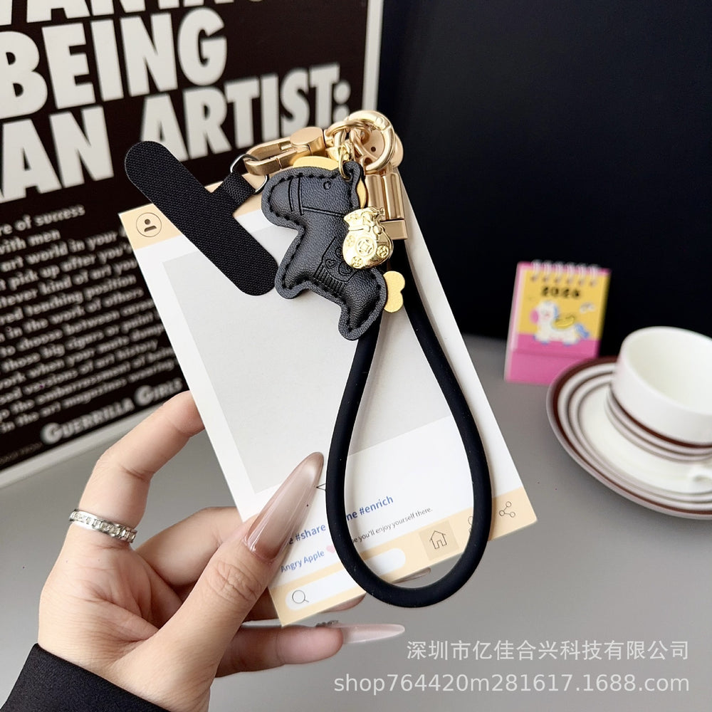 Simple liquid mobile phone lanyard, instant money, leather pendant, accessible luxuryclassyeasiest for matchfashion keychain, anti-lost rope