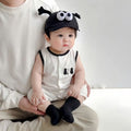 Summer newborn baby simple cartoon dog sleeveless romper - lightweight baby bodysuit - sleeveless onesie - crawling suit