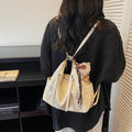 2025 new autumn/winter korean style minimalist commuter tote bag - oil wax leather, large capacity, shoulder bag, crossbody bag, premium backpack