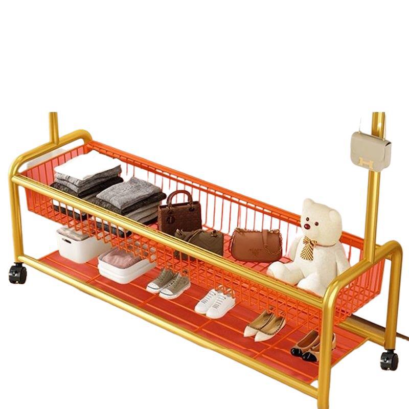 Clothes drying rack floor-standing for homemovable bedroom clothes drying rack balcony hanging clothes rack indoor simple pole coat rack