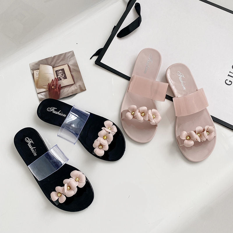New women's slippers - trendy, instagram-worthy, fashionable summer sandals - flat, one-strap beach slippers - matching family styles available