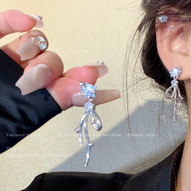 Ins style pearl earrings for women 925 silver needle niche design butterfly earrings accessible luxury high-end earrings earrings earrings