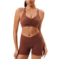 European and american style ruched yoga outfit two-piece set - high-waisted workout set for peach lift, eco-friendly recycled yoga apparel