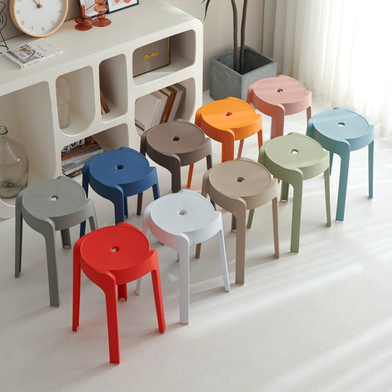Plastic stool thickenedfor home dining table cooked rubber stool casual high stool scandinavian living room backrest square round windmill new