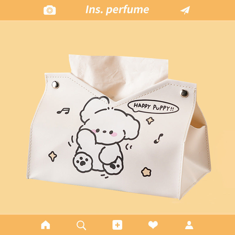 Foreign trade popular tissue box living room creative cute pumping carton car leather pumping box storage box napkin box