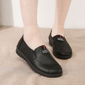 Spring & fall flats ladieswear shoes soft bottom middle-aged and elderly women's flats leather shoes non-slipeasiest for match work shoes slip-on grandma shoes