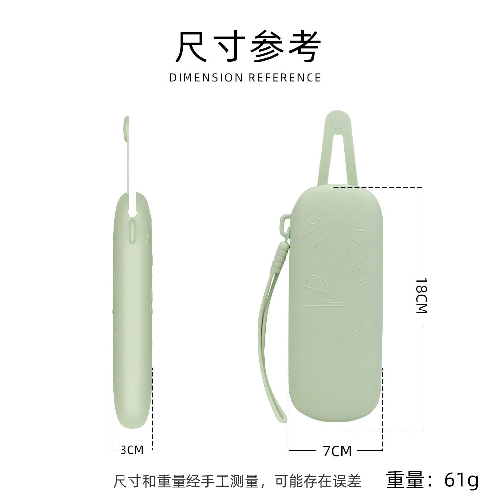 Silicone magnetic suction glasses storage bag outdoor with lanyard makeup brush zipper storage bag scratch-proof dust-proof storage bag