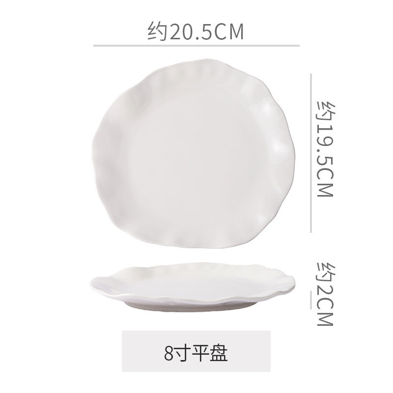 Creative ceramic special-shaped bowls, plates and tableware combination stylishclassy sense kiln-turned ceramic plate western food steak plate