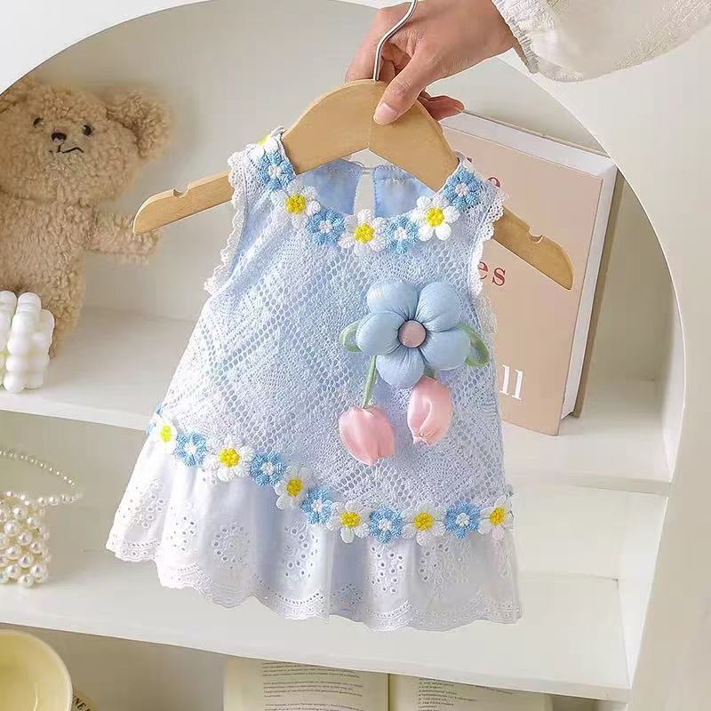 Summer princess romper dress - sleeveless bodysuit dress for baby girls - lightweight, perfect for newborn photoshoots, 100-day celebrations, and everyday wear