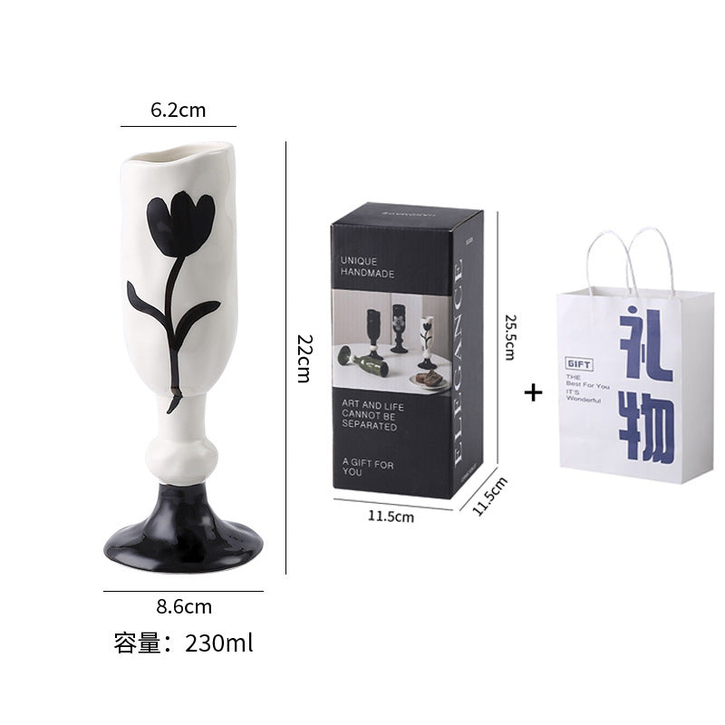 Stylishins high-looking mug household water cup goblet ceramic coffee cup couple christmas gift cup