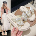 Platform sole high-top versatile sandals & slippers - women's summer new arrivals - chunky heel bow detail thong sandals