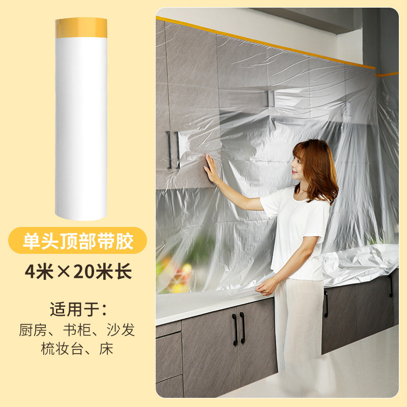 Double glue dormitory dust cover household disposable decoration plastic dust film cover dust-proof dormitory dust cloth cover