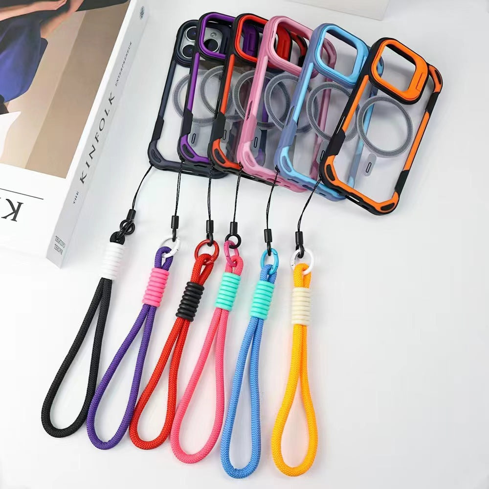 Jia gu shield multifunctional magnetic stand compatible iphone 16 drop-proof phone case with lanyard for apple 15 & 14 (cross-border)