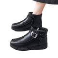 Winter slip-on fleece-lined cotton shoes heattech ladieswear shoes non-slipthickened cotton shoes for middle-aged and elderly people flatsnon-slip granny shoes
