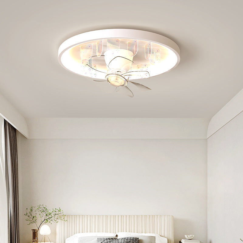 Living room fan light ceiling light dining room bedroom full spectrum silent shaking head fan lighting combination whole house package