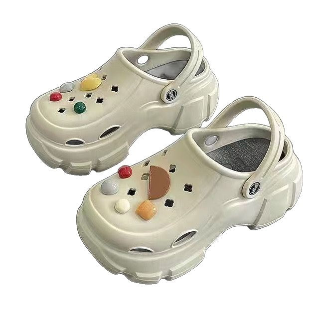 Crocs women's outwear super thick bottom summernew arrivalfashionpopular shit-stepping breathable height-increasing cute toe-cap sandals