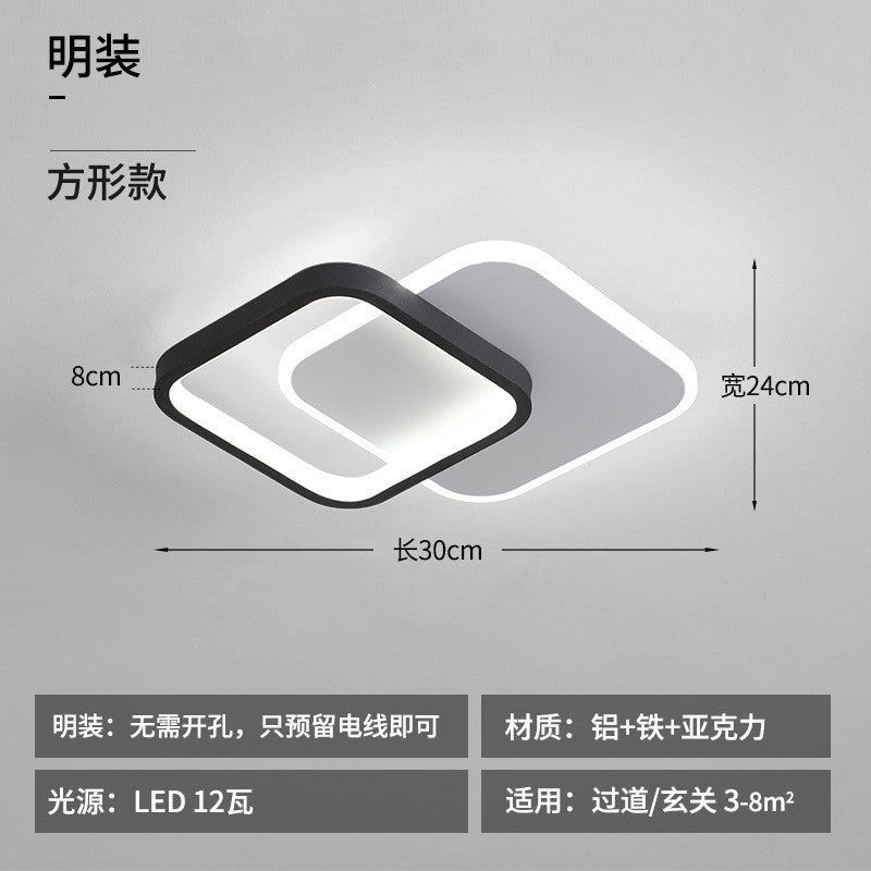 Led corridor aisle light - minimalist modern light luxury ceiling lamp - creative entrance, entryway, balcony, hallway, and stairway lighting