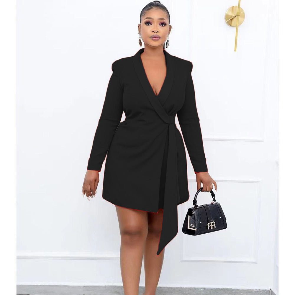 D3066 autumnew arrivalelegantwork clothing office silm strap suit skirtplus size cross-border dress