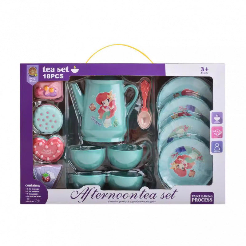 Cross-border export simulation tea set, dessert gift box set, play girl toy, afternoon tea series