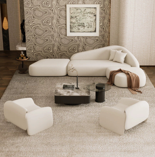 Semi-circular arc shaped sofa - creative design for beauty salons, offices, sales centers, hotel lobbies, business lounges, and reception areas