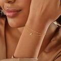 Amazon cross-border new product 26 letter grass line gold initial bracelet fashioneasiest for match layered rice bead chain bracelet for women