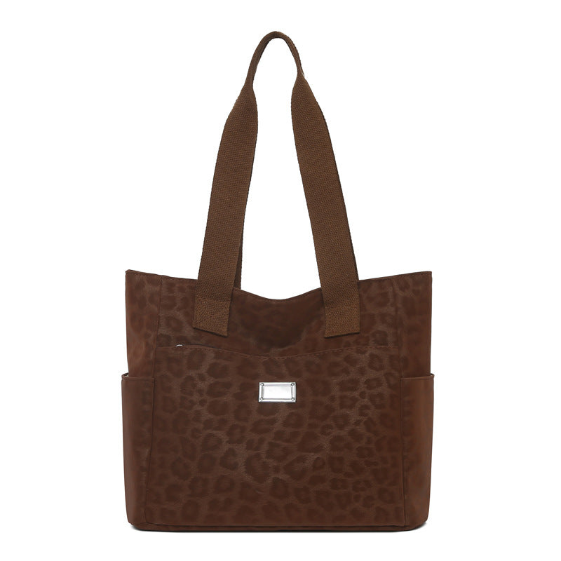 2026 new leopard print women's handbag tote - stylish, versatile, shoulder bag, large capacity, lightweight commuter tote