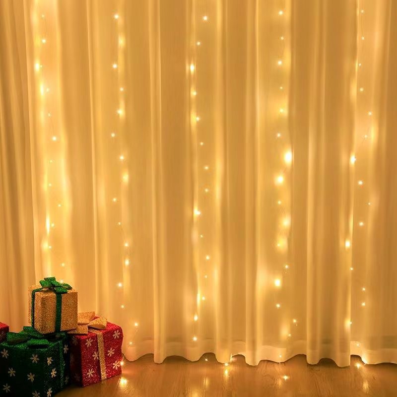 led  remote control usb copper wire curtain light flashing light string light gypsy star bedroom live stream room background decorative light