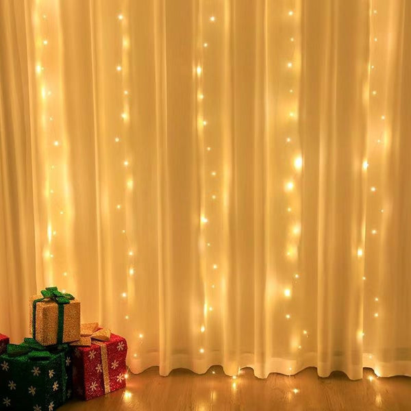 led  remote control usb copper wire curtain light flashing light string light gypsy star bedroom live stream room background decorative light