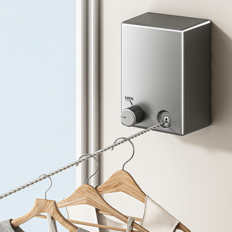 Balcony invisible clothesline gun gray clothes drying artifact rope indoor punch-free bathroom telescopic wire rope