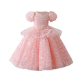 Children's formal dress princess gown sweet tulle tutu little girl's 6/1 piano recital performance costume high-end girls' dress