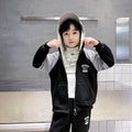 Boys' fall outfit set:  new fleece-lined trendy & stylish kids' autumn/spring tracksuit for older boys