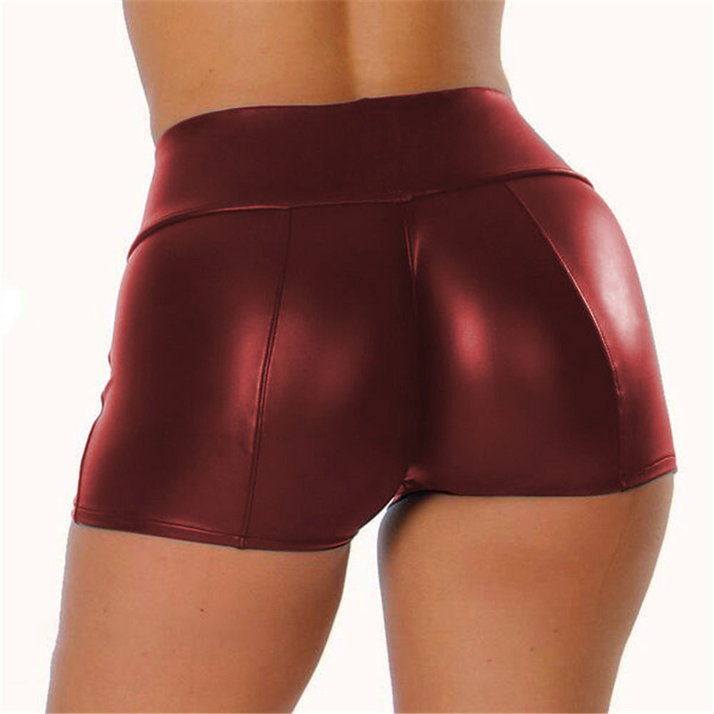 Fashionplus sizepu leather shorts for women, hot style, cross-border independent station nightclub women's hot pants three-quarter pants tm22