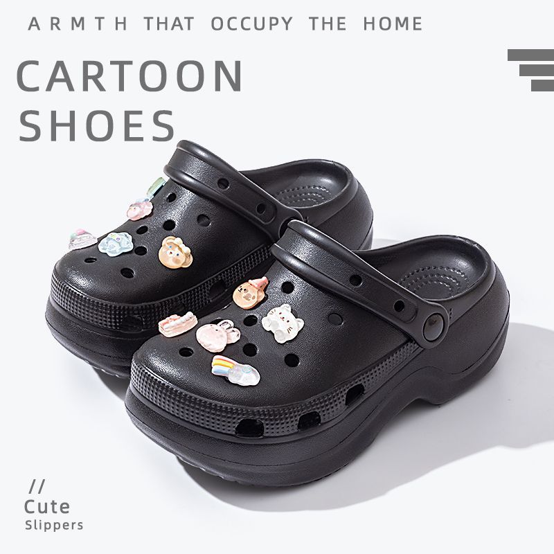 Thick sole crocs women's toe cap non-slip deodorizing filter not tired feet summer 2025 new arrivalfashion slippers women's outwear