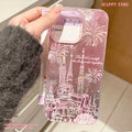 Large hole swirl shell case for apple 16 pro max, castle fireworks phone case, iphone 11 bracelet protective cover