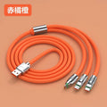120w super fast charging cable - 3-in-1 data cable for apple, android, and huawei devices with indicator light