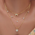 Wholesale alloy necklace long style amazon crystal necklace jewelry women's niche high-end heart moon clavicle chain