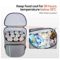 camping ice pack double shoulder thermal bag large capacity two-color oxford cloth patchwork thermal double shoulder bag