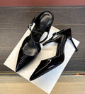 2026autumnew arrival pointed toe diamond strap high heels stiletto women's royal sister elegantoutwearsexy toe cap cool half slippers