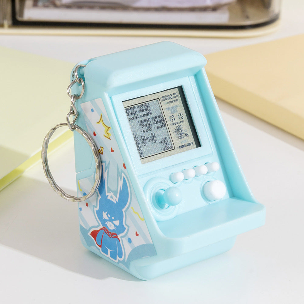 Pocket mini tetris game console arcade mini keychain pendant creative stationery gift export goods