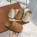Kids' birkenstock-style clogs: all-season closed-toe slippers for boys and girls, perfect for outdoor wear, toddlers and young children, bean-shaped sandals, suitable for home use
